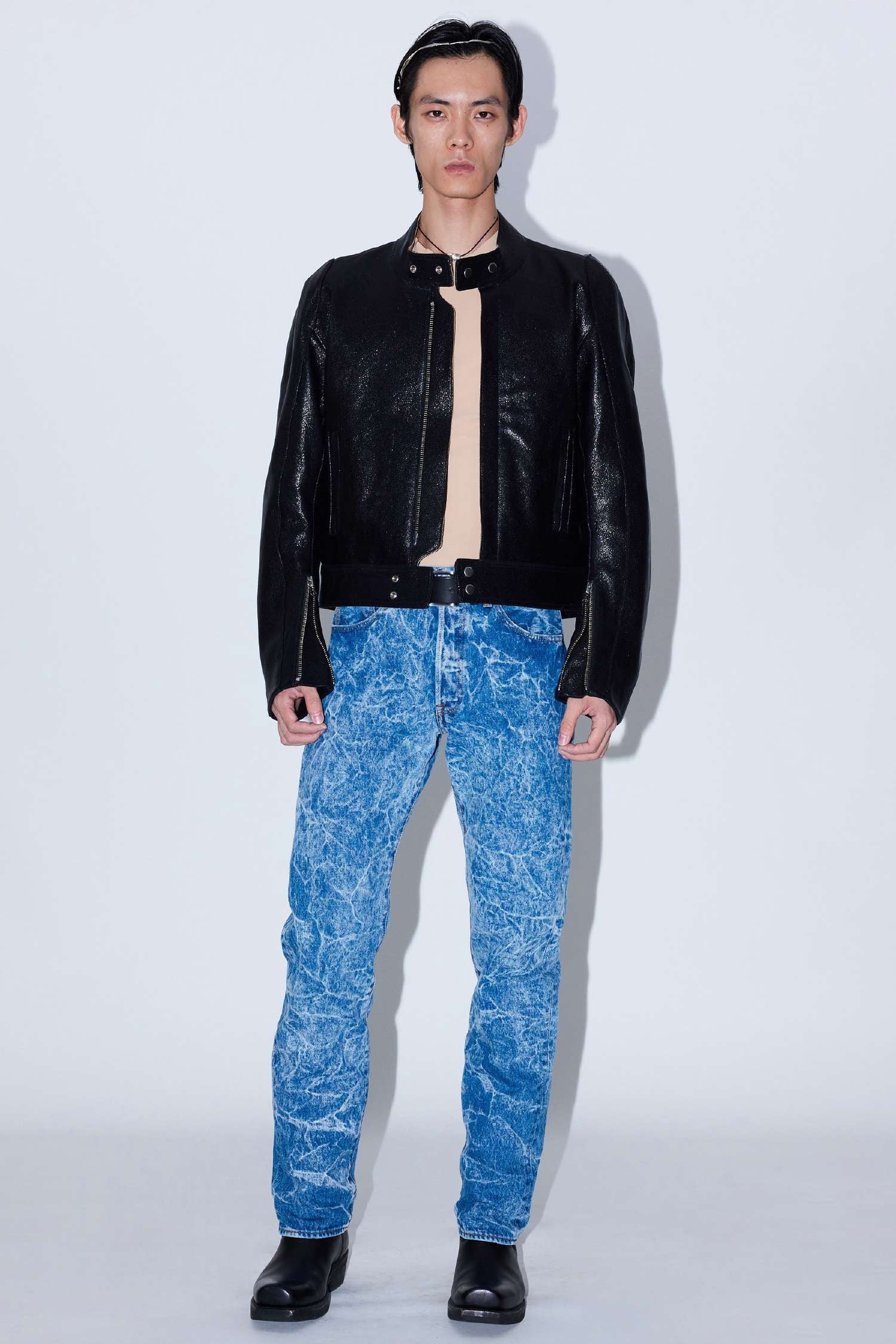 Karmuel Young Blue RE-edited Creased Washed Jeans