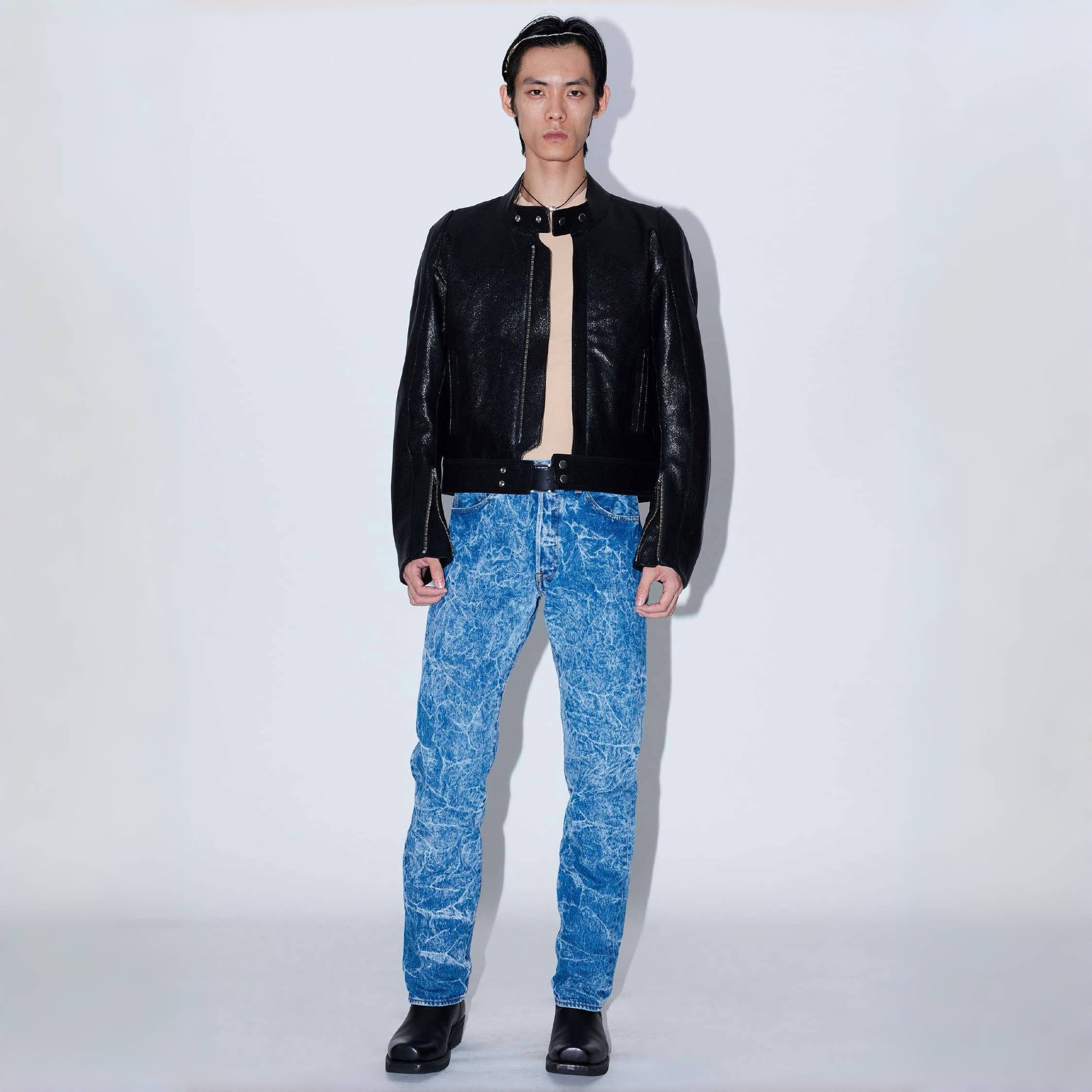 Karmuel Young Blue RE-edited Creased Washed Jeans