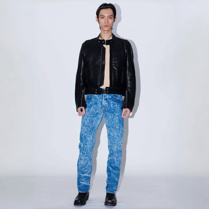 Karmuel Young Blue RE-edited Creased Washed Jeans