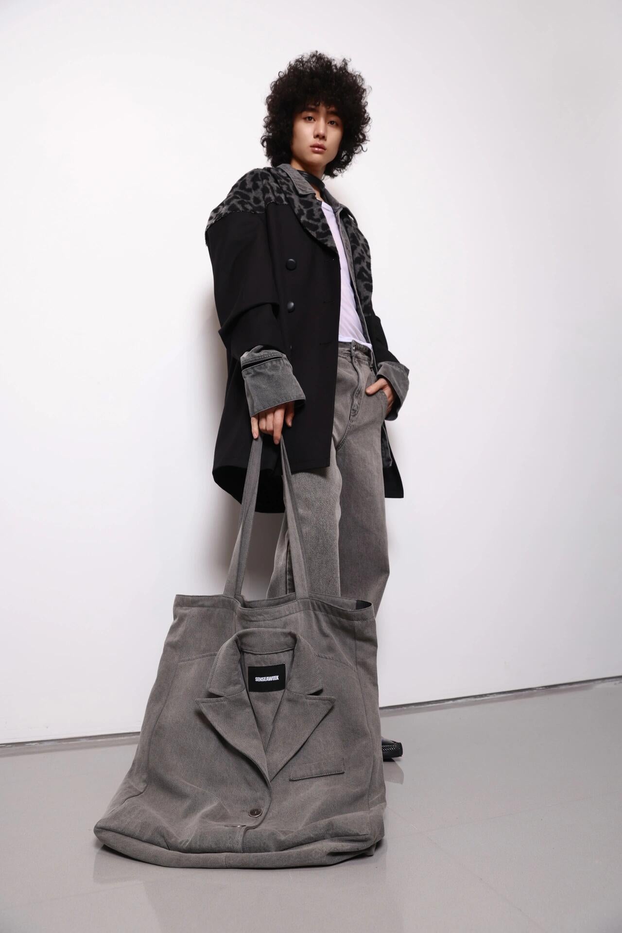 Senseaweek Collar Deconstruct Denim Bag