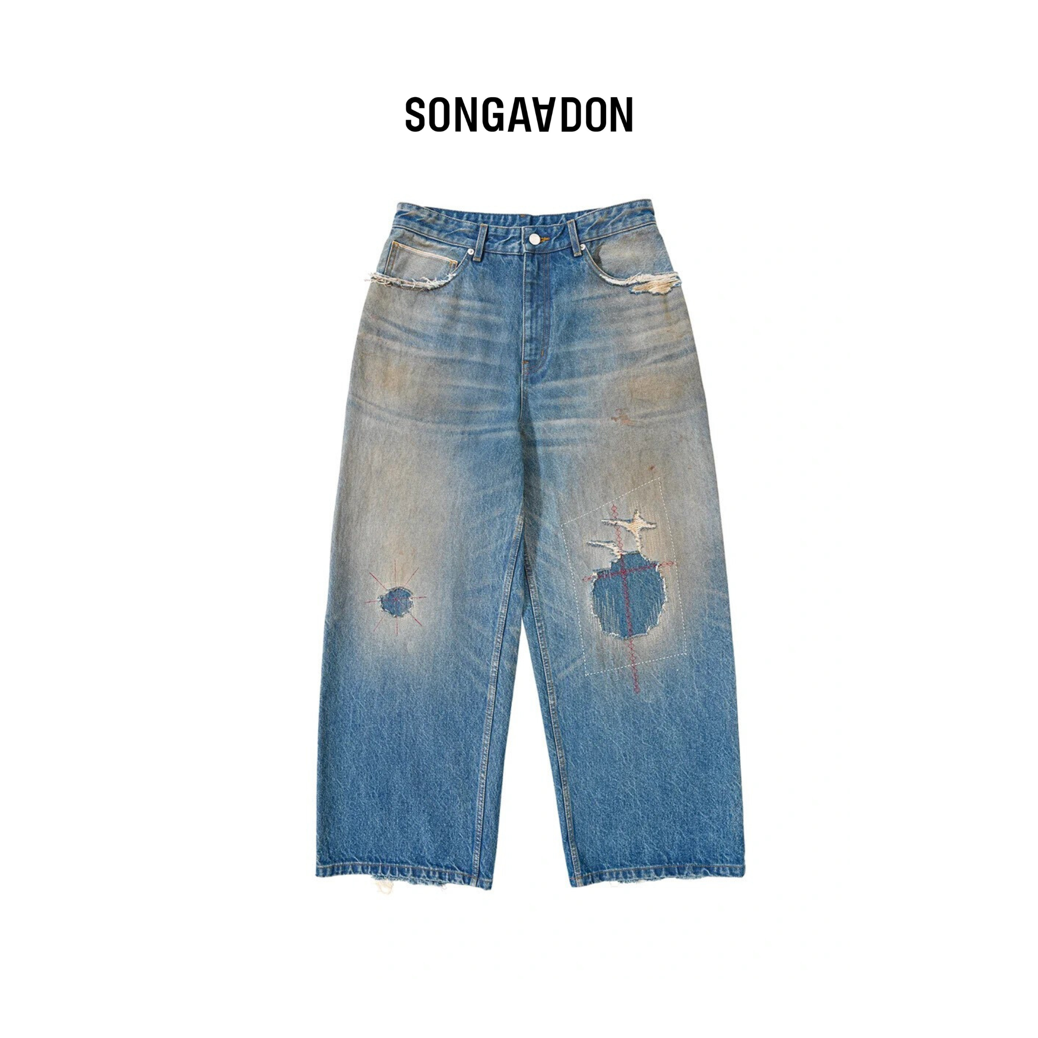 Songaadon 25SS Ripped Baggy Jeans