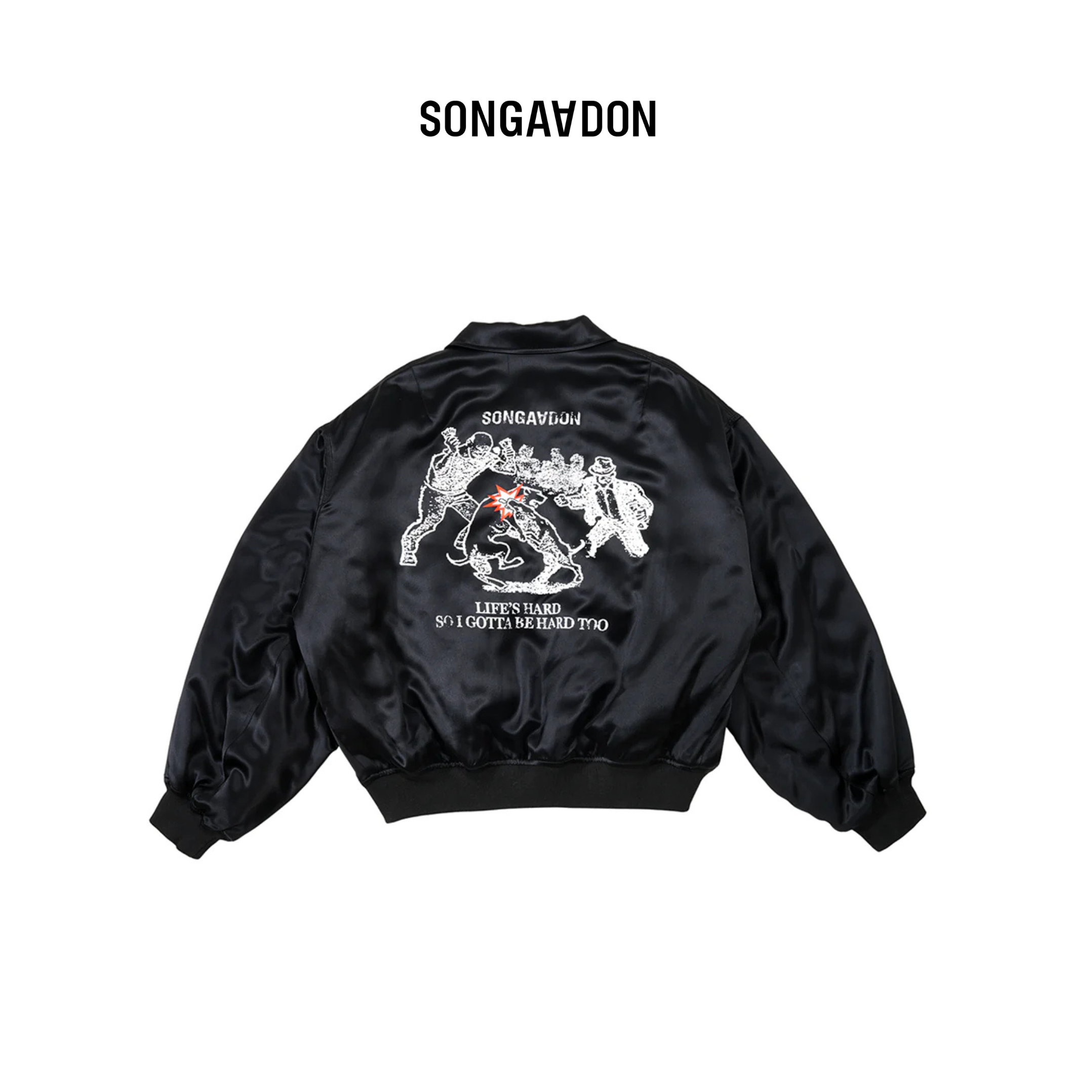 Songaadon 25SS “Dog bites dog”Acetate Jacket - Black