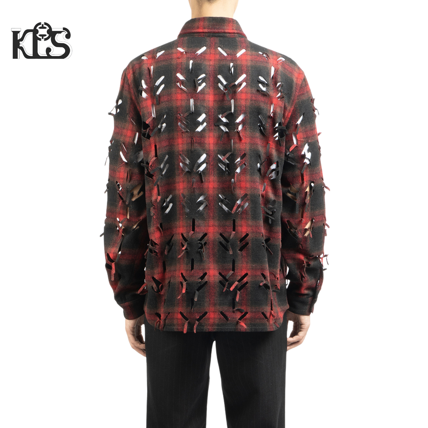 Juntae Kim AW24 LASER-SLASHED SHIRTS - RED