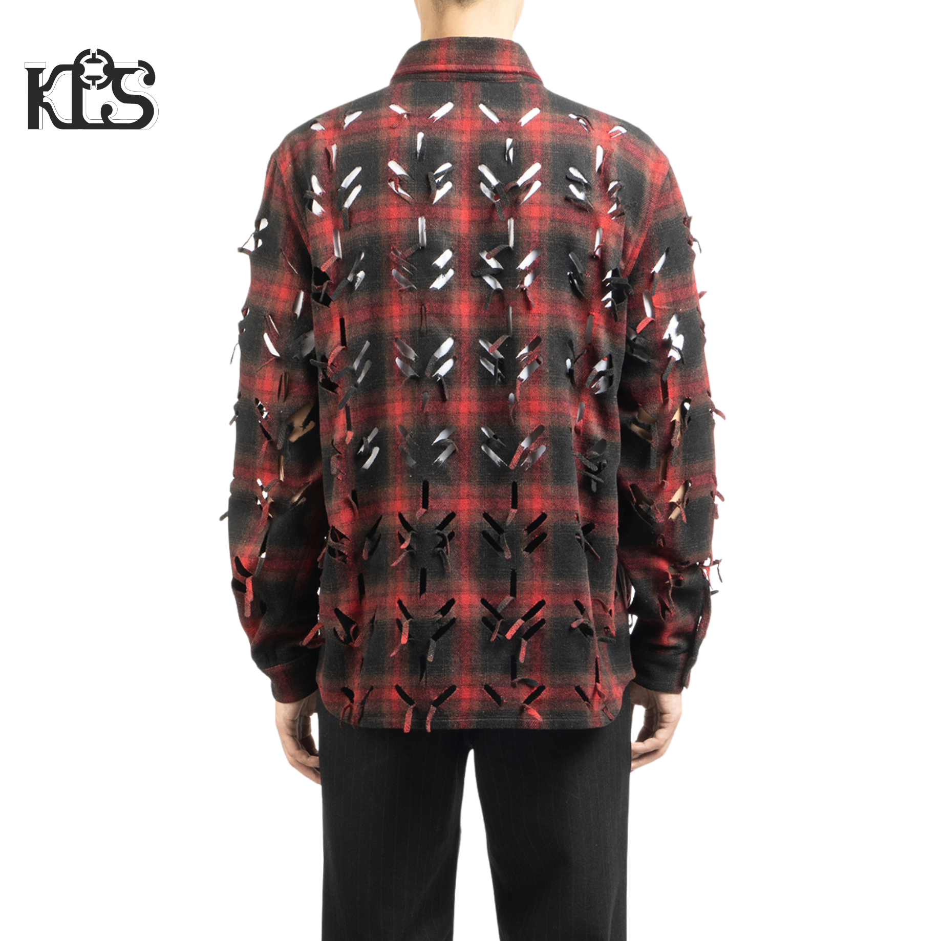 Juntae Kim AW24 LASER-SLASHED SHIRTS - RED