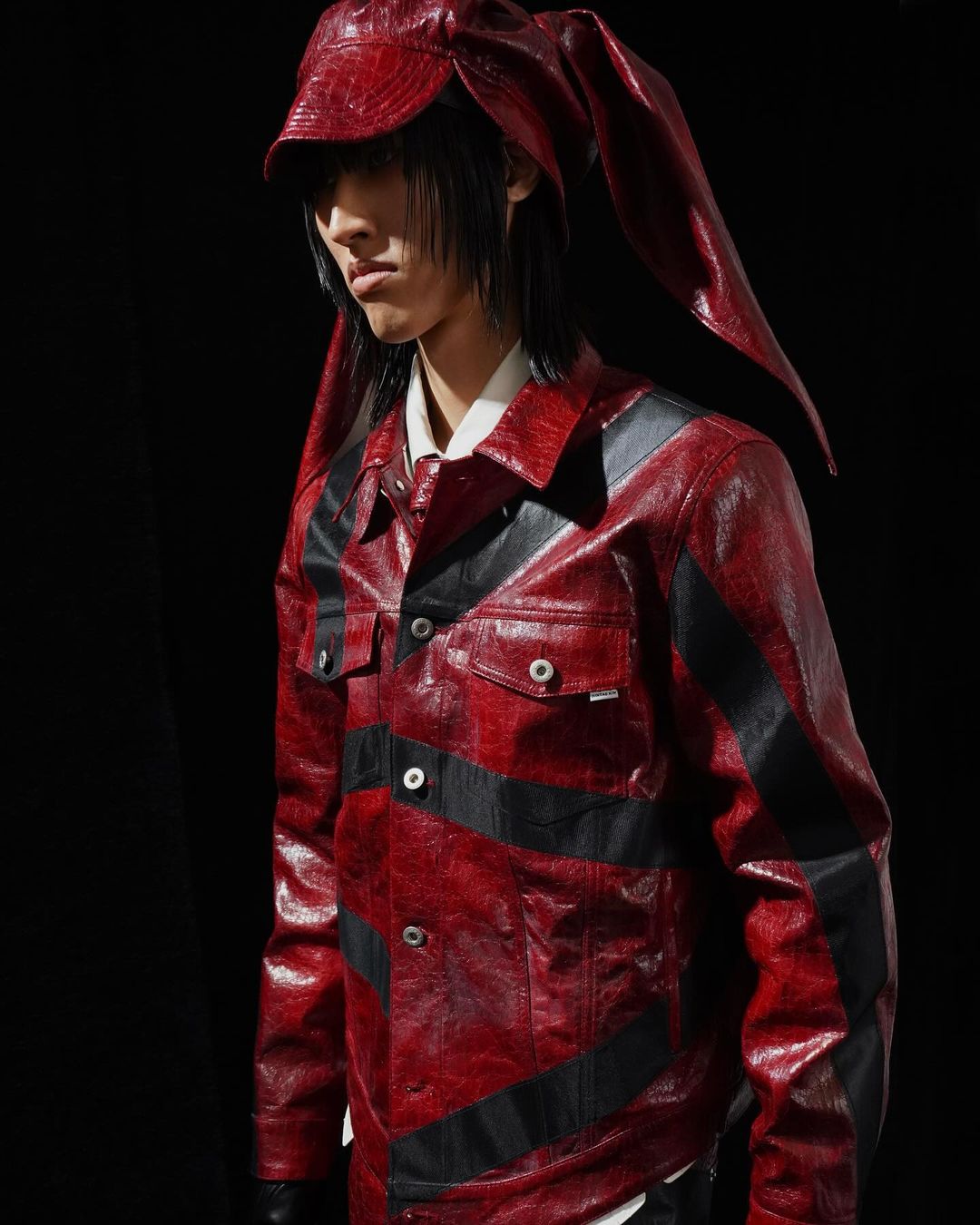 Juntae Kim AW24 Layered Tape Jacket - RED