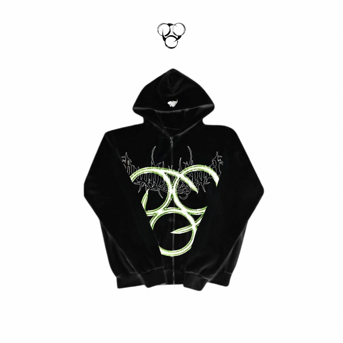 Quiroz Vein “6” Zip Hoodie - Black