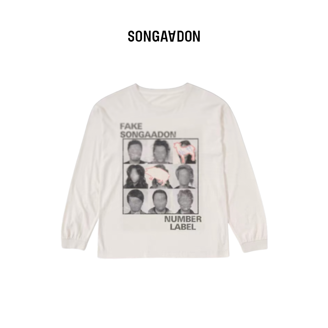 Songaadon 25SS Label “Fake Songaadon” Long sleeve Tee