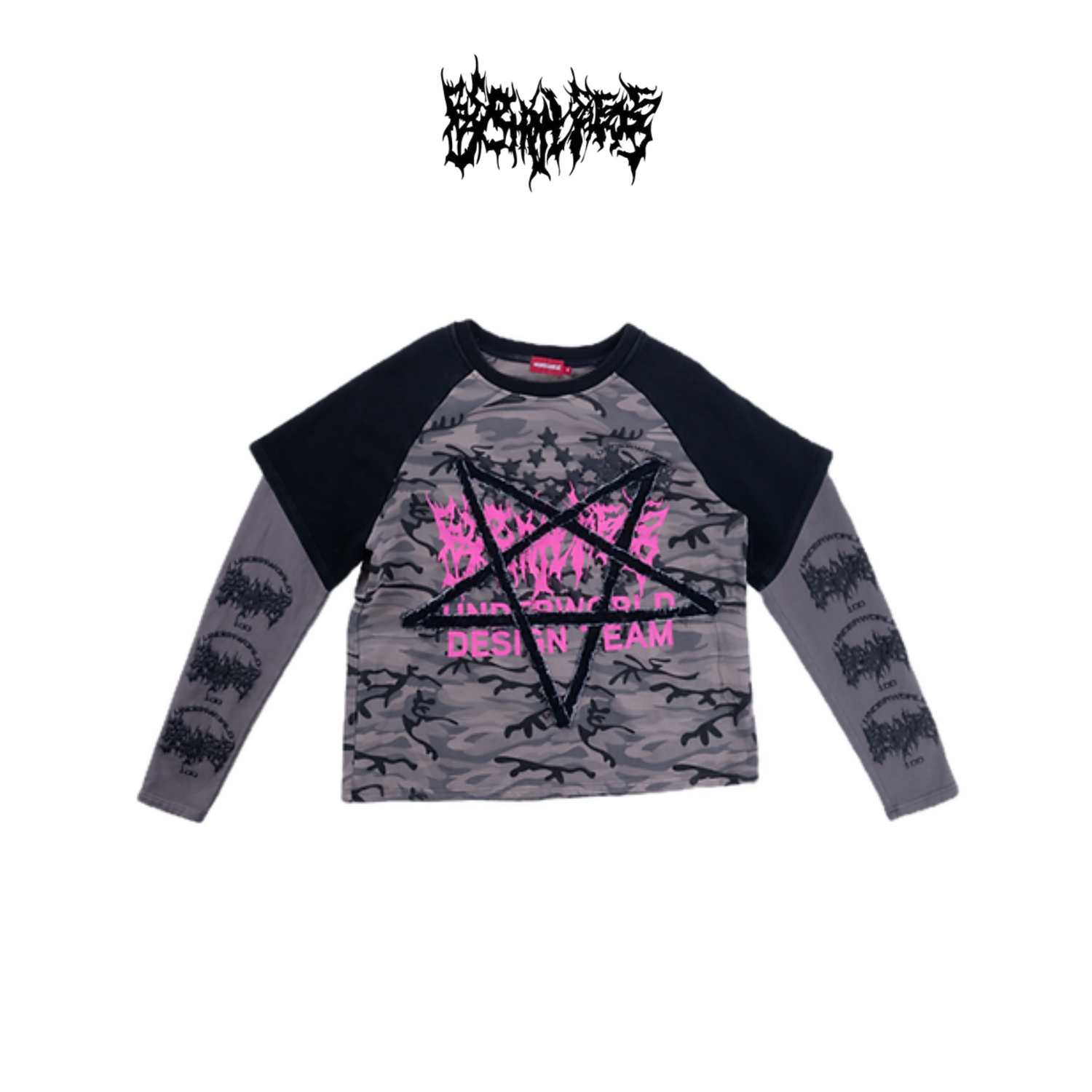 Reckless Scholars UWDT PENT PATCH CAMMO LS BLACK/PINK