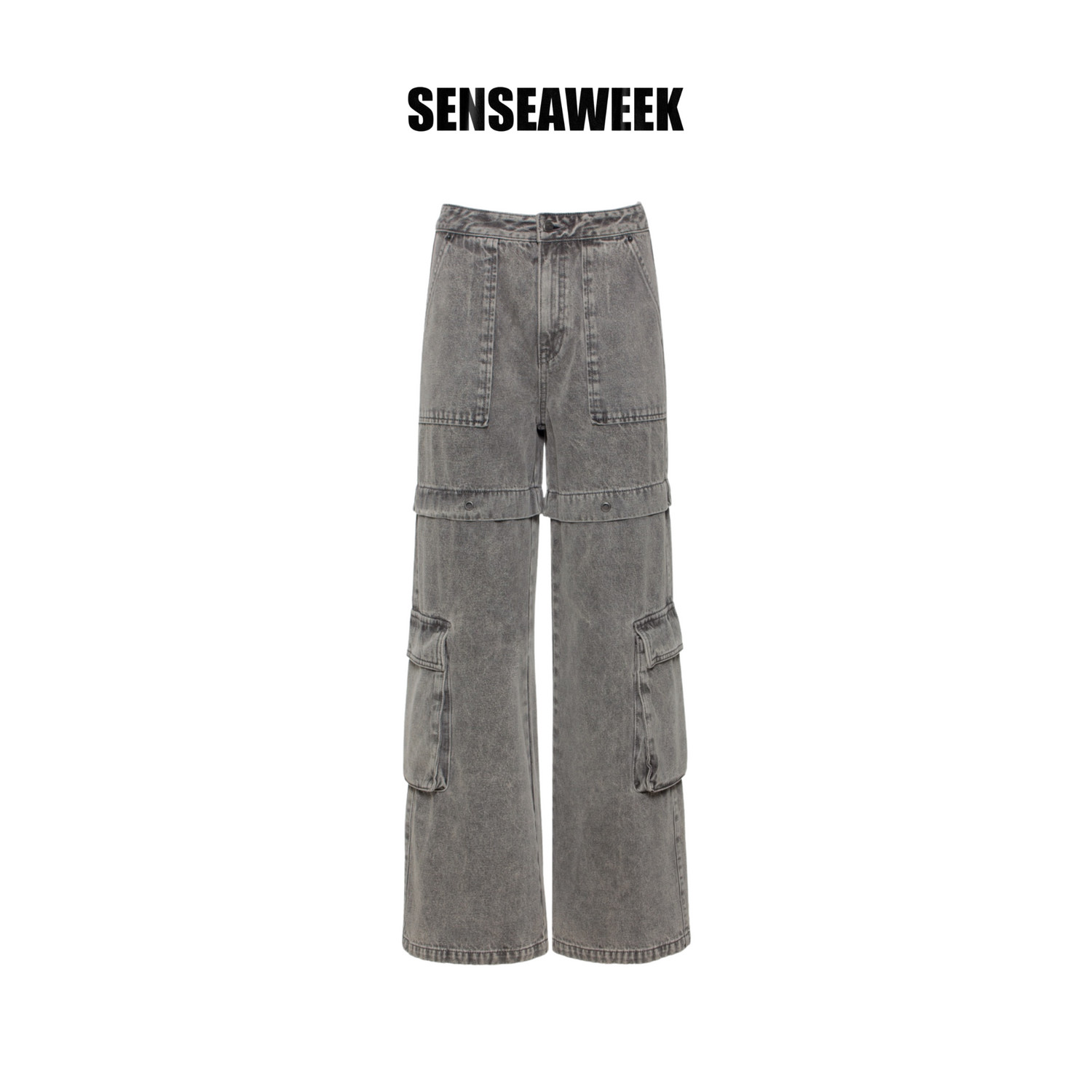 Senseaweek Multi-Pocket Gray Cargo Pants