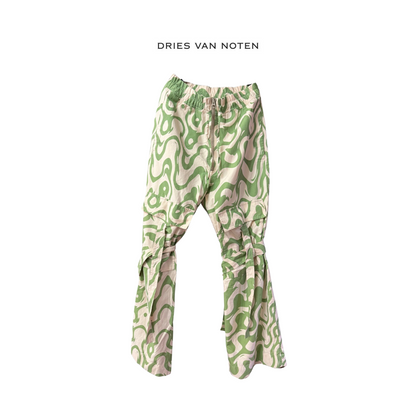 Dries Van Noten 23FW Patterned Light Green Cargo Pants