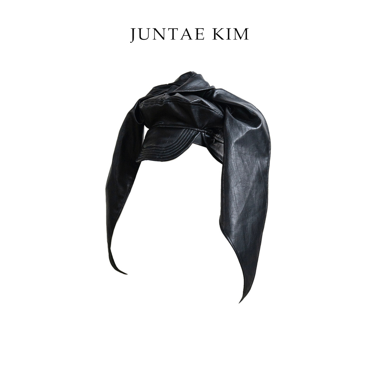 Juntae Kim AW24 SCARF NEWSBOY CAP - Black