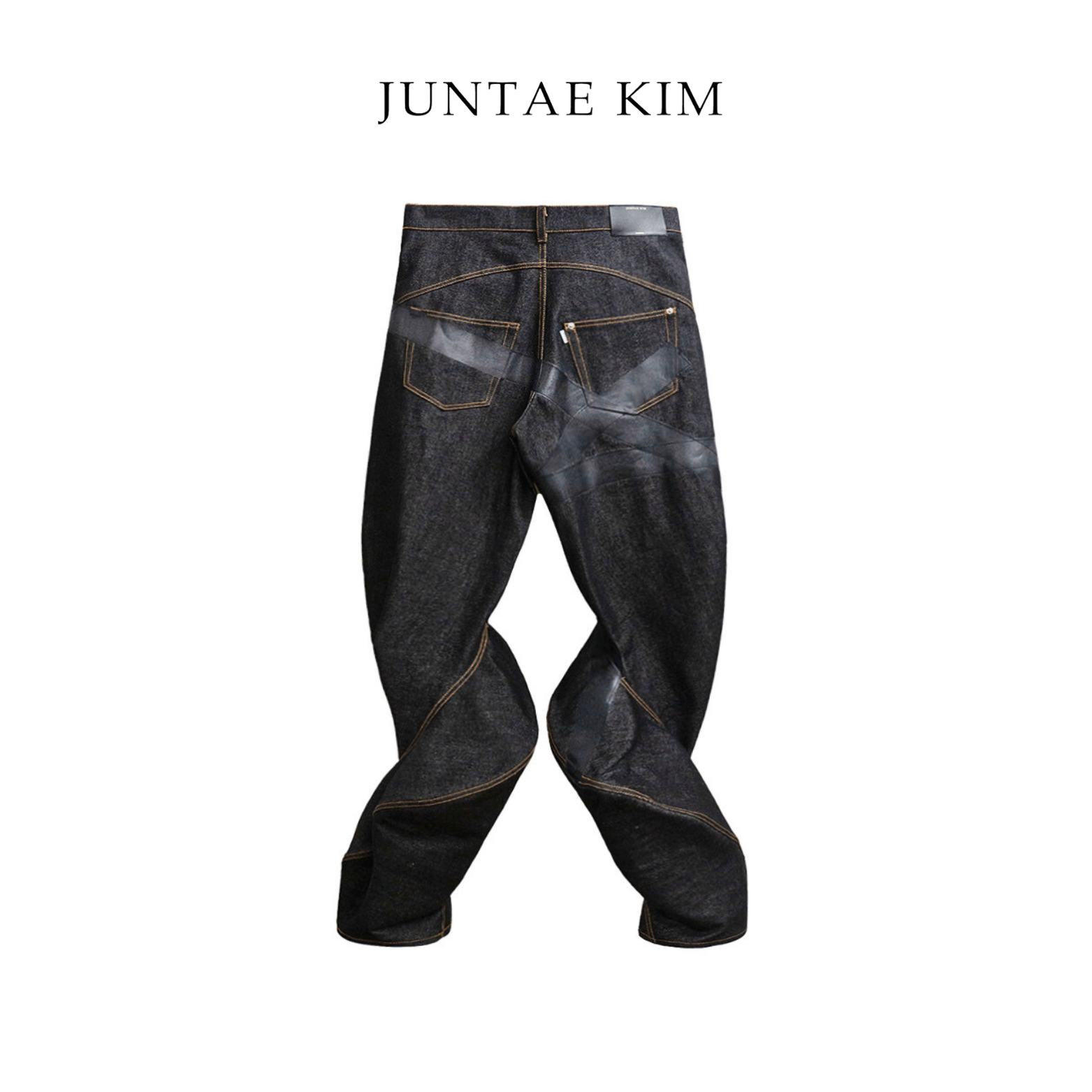 Juntae Kim AW24 TWISTED TAPE TROUSERS - Black