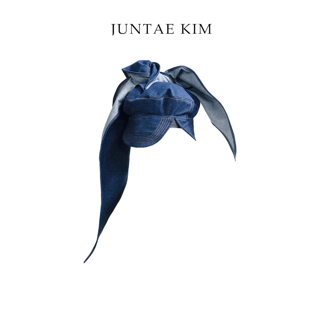 Juntae Kim AW24 SCARF NEWSBOY CAP - Denim Blue