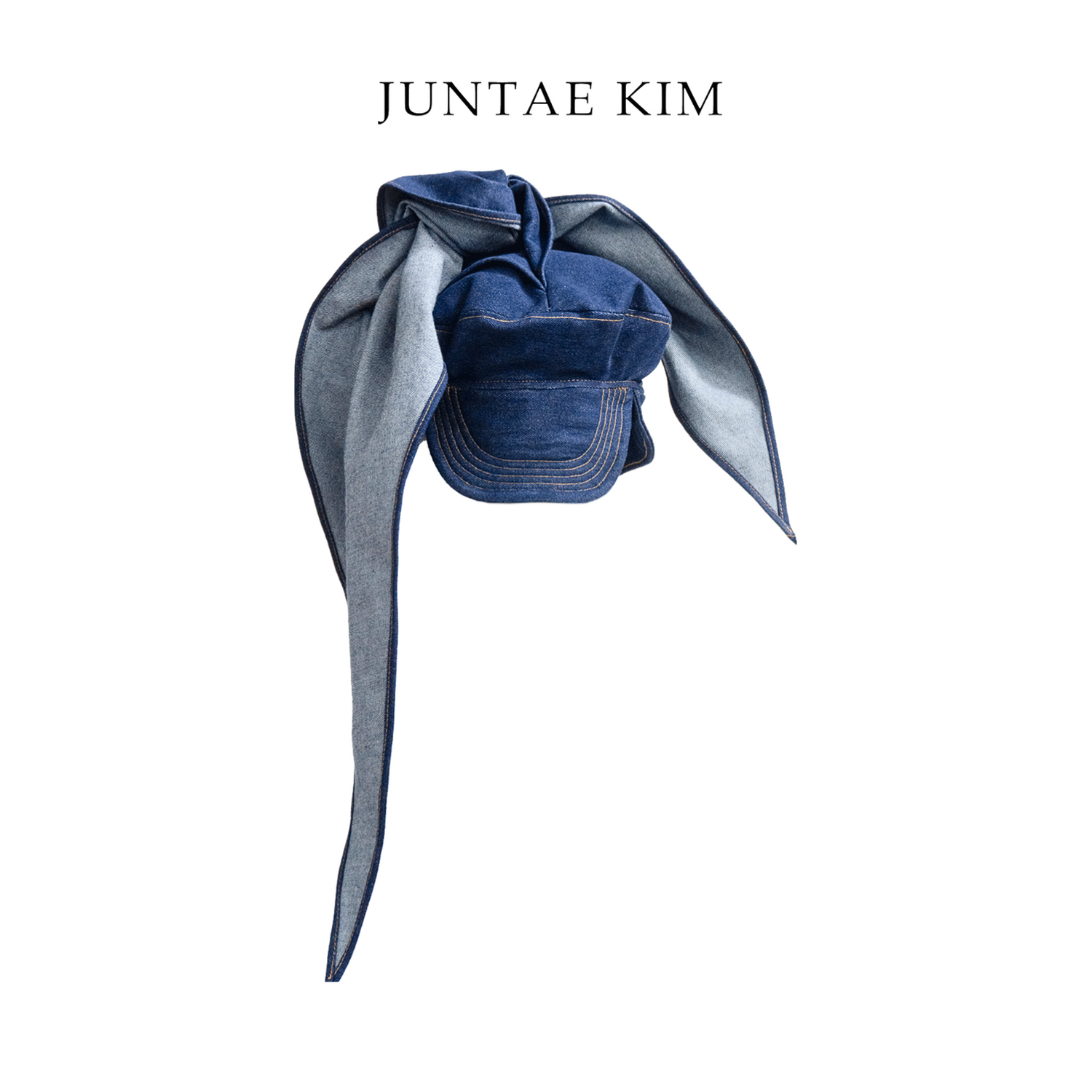 Juntae Kim AW24 SCARF NEWSBOY CAP - Denim Blue