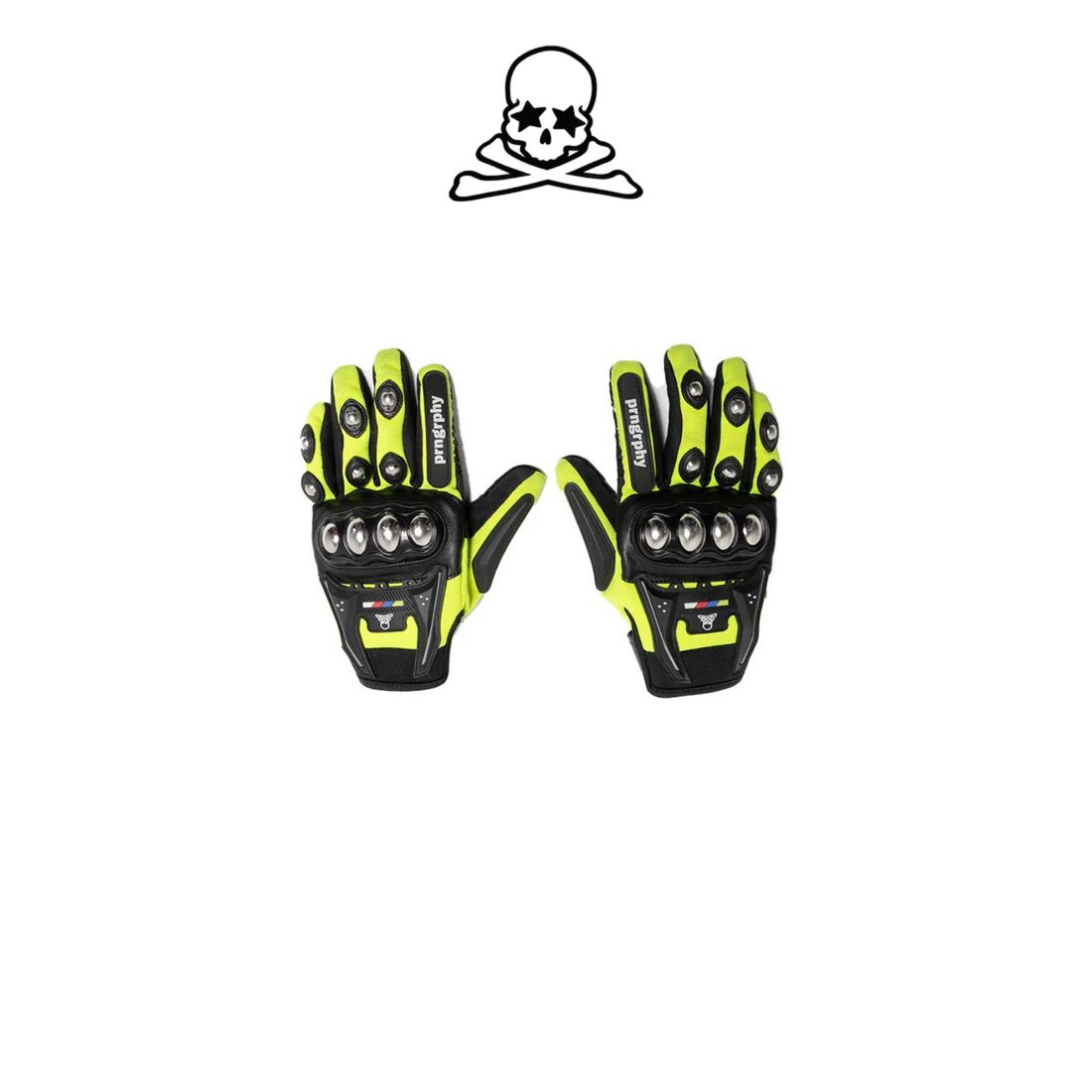 Prngrphy – RIOT! Moto Gloves - Neon