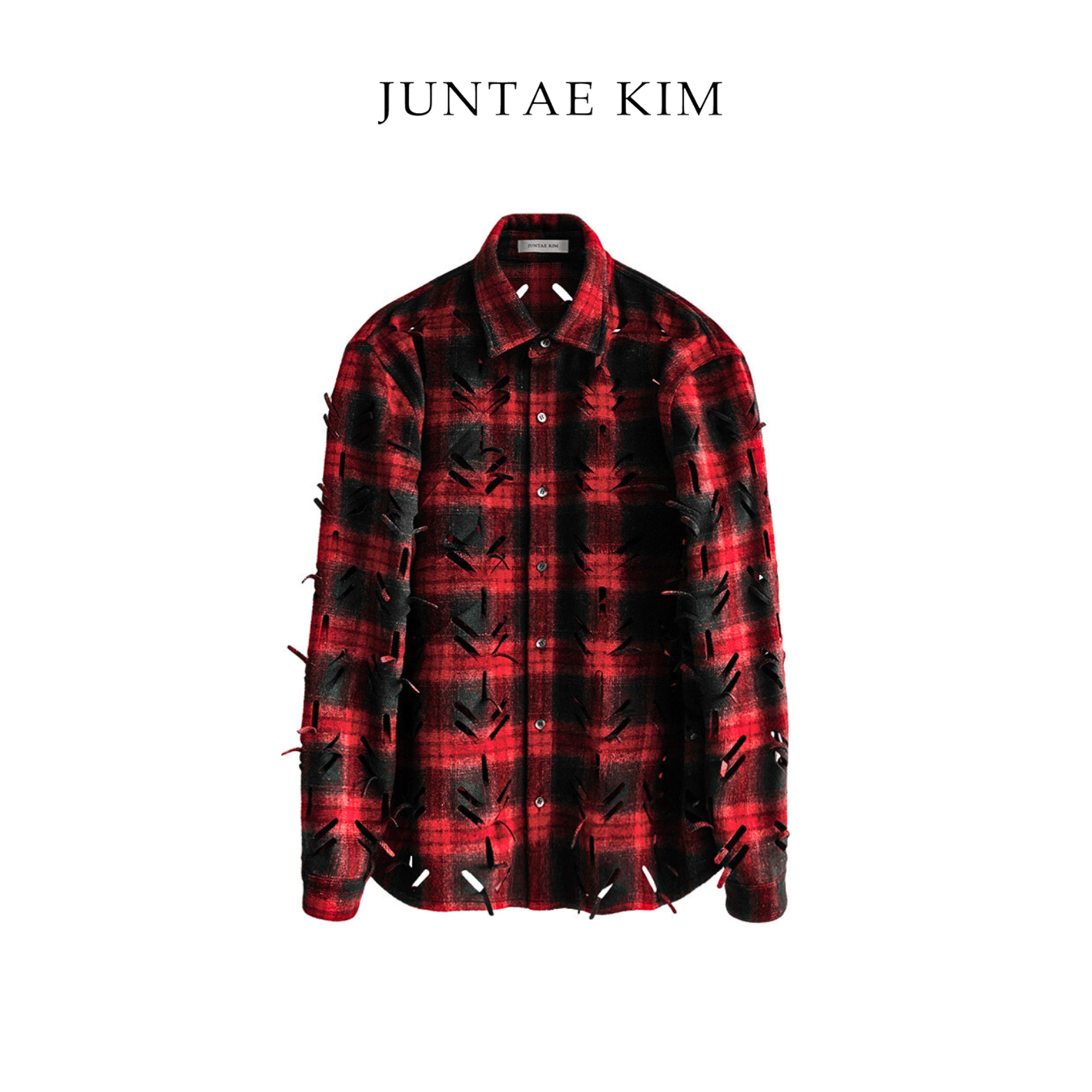 Juntae Kim AW24 LASER-SLASHED SHIRTS - RED