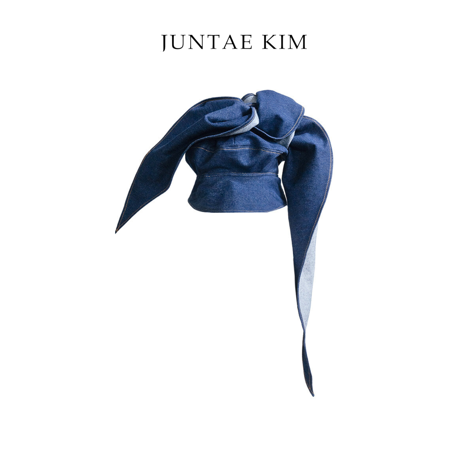 Juntae Kim AW24 SCARF NEWSBOY CAP - Denim Blue