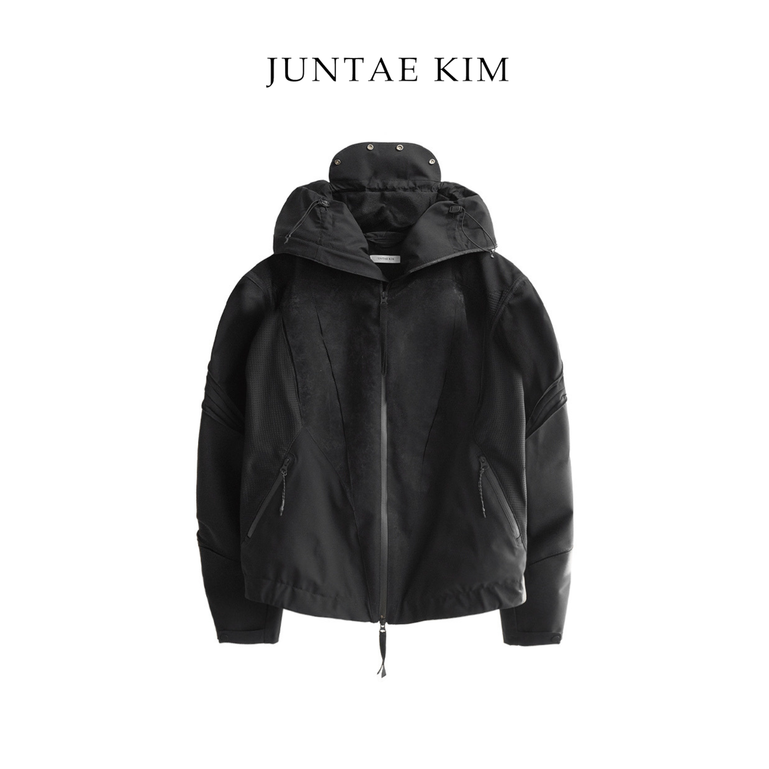 Juntae Kim AW24 GATHER-SLASHED WINDBREAKER - BLACK