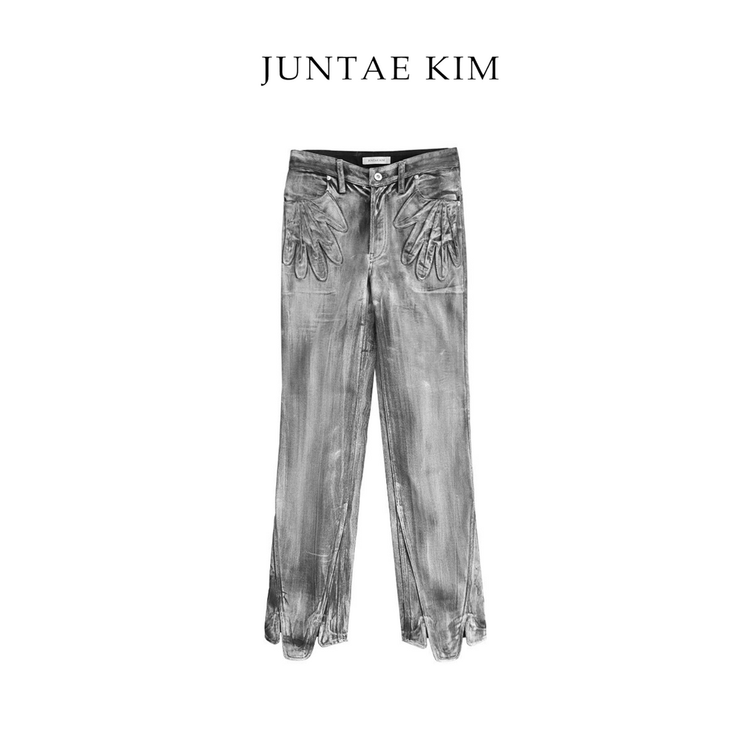 Juntae Kim AW24 PETAL GLOVES TROUSERS - PAINTED WHITE