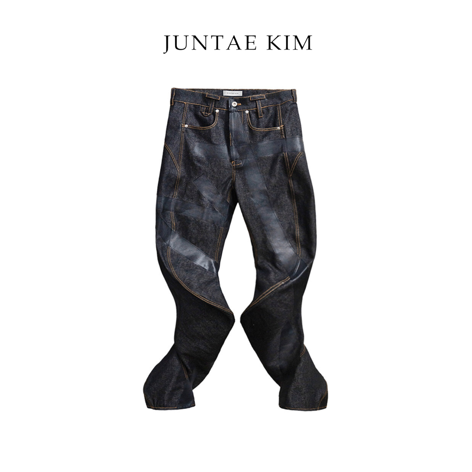 Juntae Kim AW24 TWISTED TAPE TROUSERS - Black