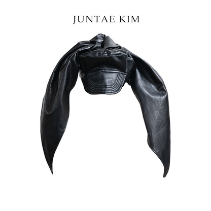 Juntae Kim AW24 SCARF NEWSBOY CAP - Black