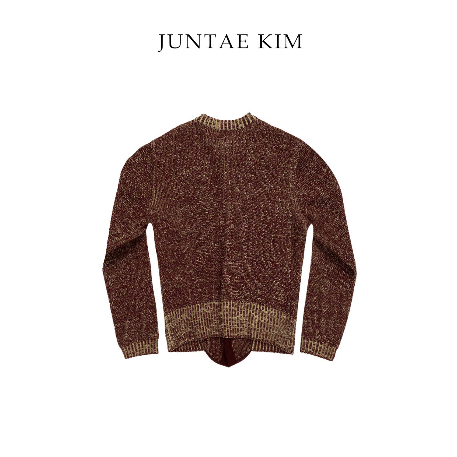 Juntae Kim AW 24 TWO-TONE CORSET KNIT CARDIGAN - RED