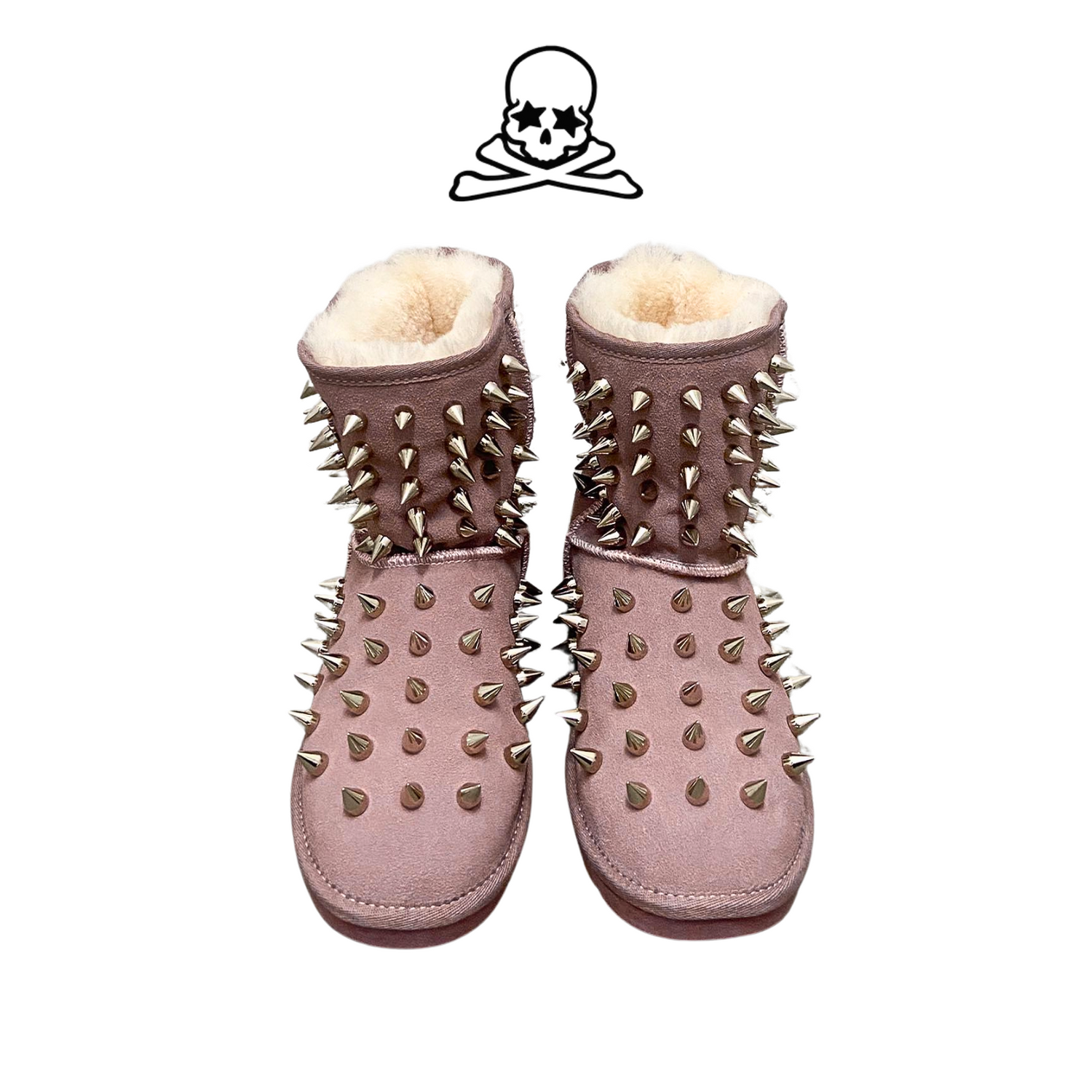 【Pre- order】Prngrphy - Studded Suede Boot - Pink