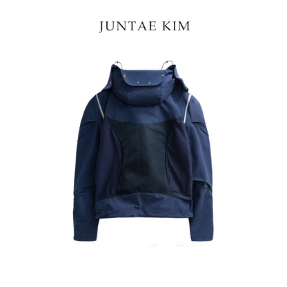 Juntae Kim AW24 GATHER-SLASHED WINDBREAKER - Navy KPS-Exclusive