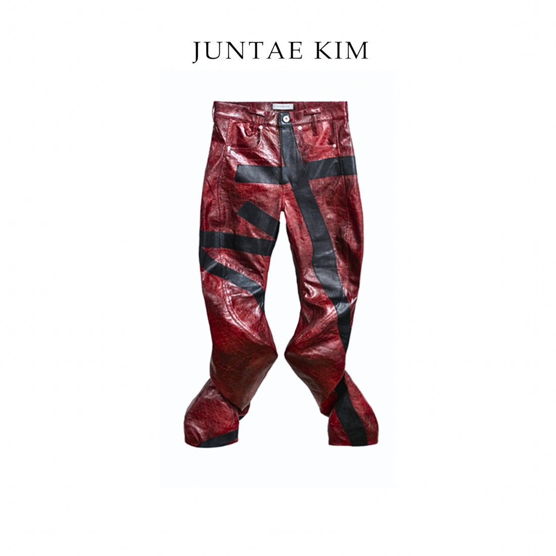 Juntae Kim AW24 TWISTED TAPE TROUSERS - Red