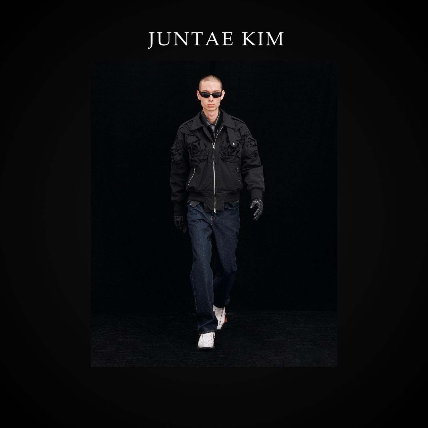 Juntae Kim AW24 PADDED FLOWER JACKET - BLACK