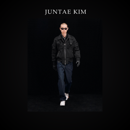 Juntae Kim AW24 PADDED FLOWER JACKET - BLACK