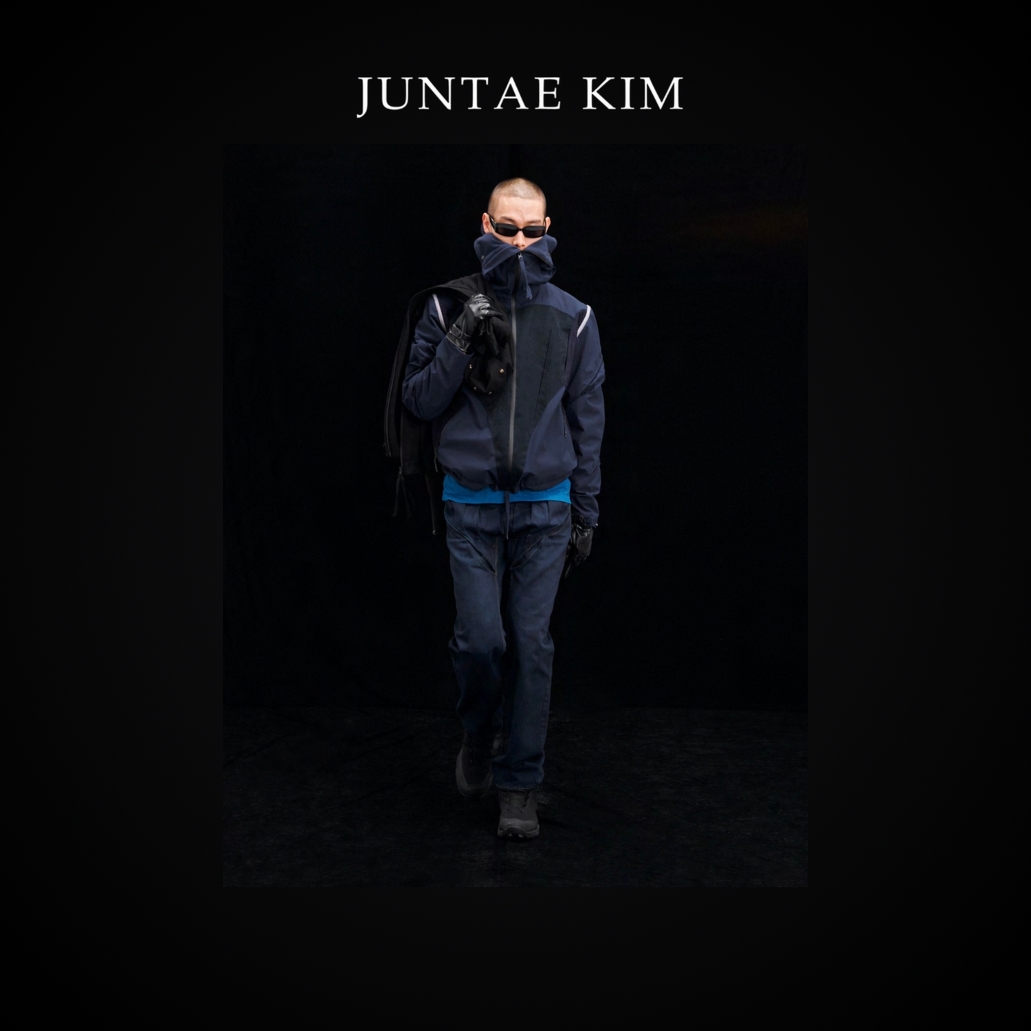 Juntae Kim AW24 GATHER-SLASHED WINDBREAKER - Navy KPS-Exclusive