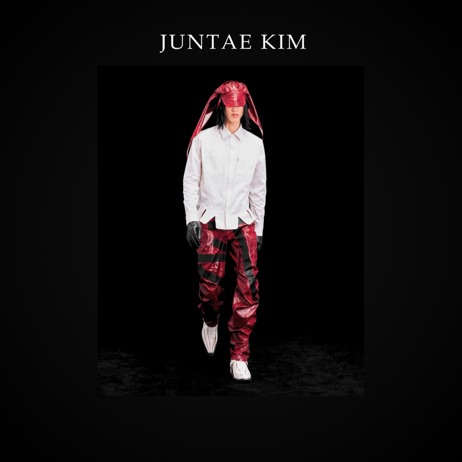 Juntae Kim AW24 TWISTED TAPE TROUSERS - Red