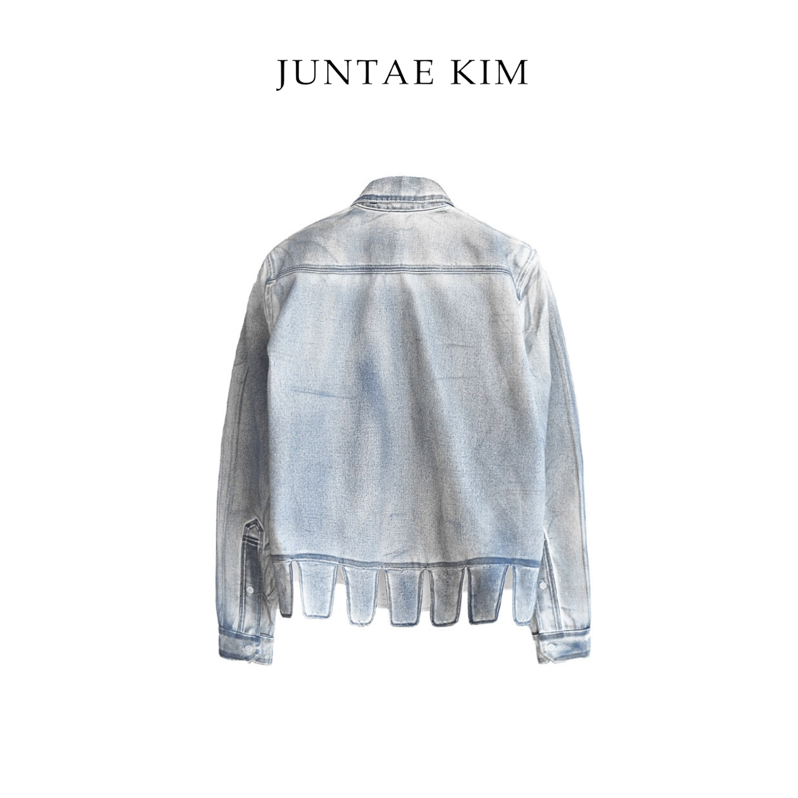 Juntae Kim AW24 SQUARE PETAL CORSET SHIRTS - PAINTED BLUE