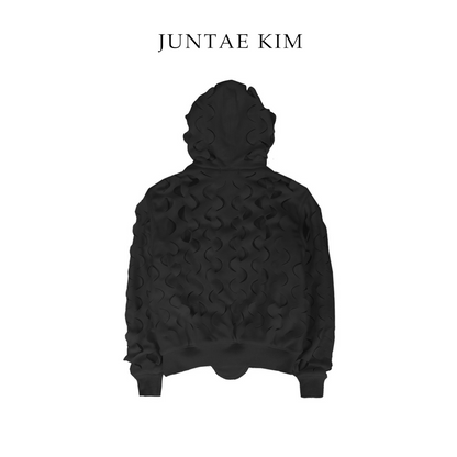 Juntae Kim AW24 LASER-SLASHED FLEECE HOODIE