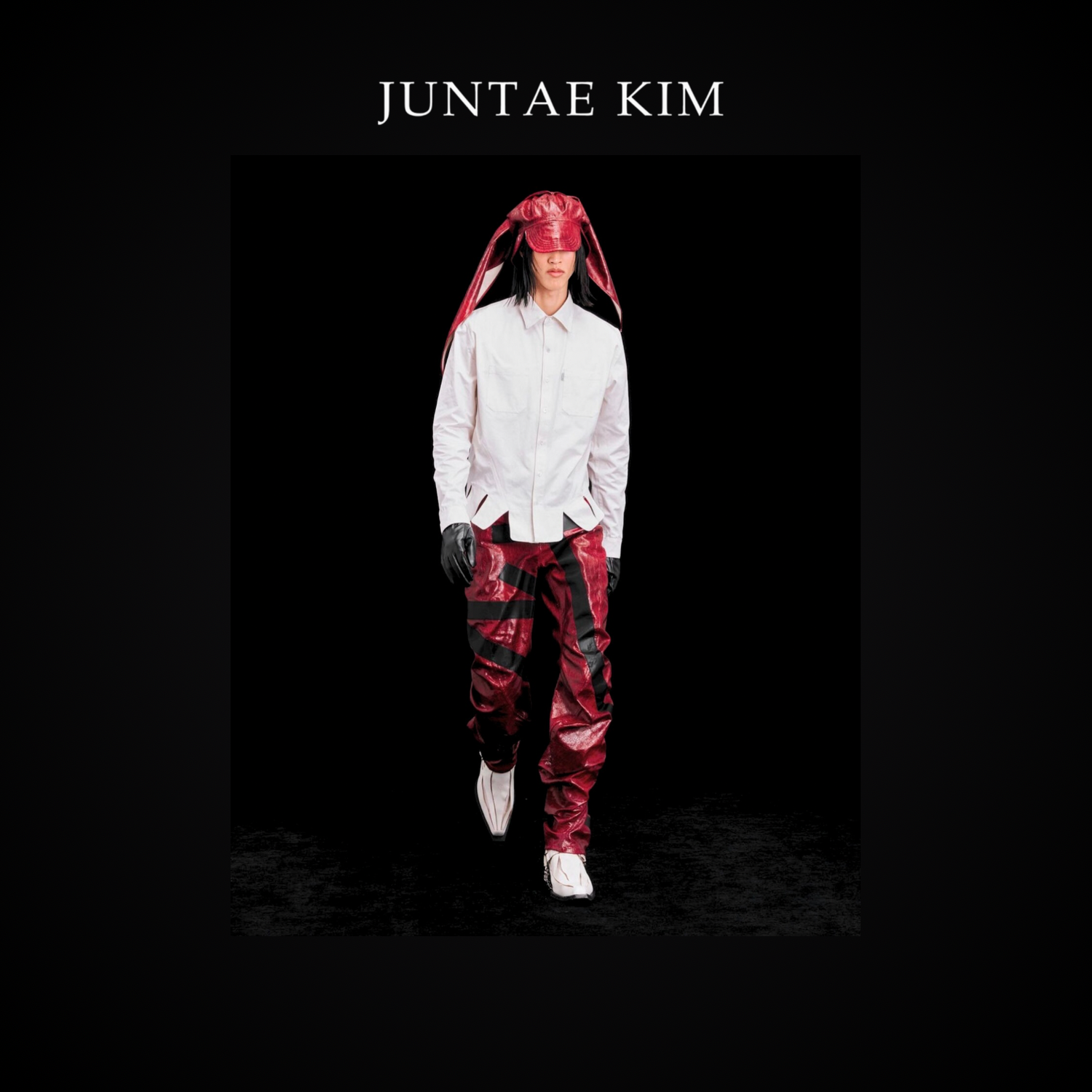 Juntae Kim AW24 SCARF NEWSBOY CAP - RED