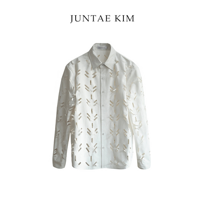 Juntae Kim AW24 LASER-SLASHED SHIRTS - WHITE