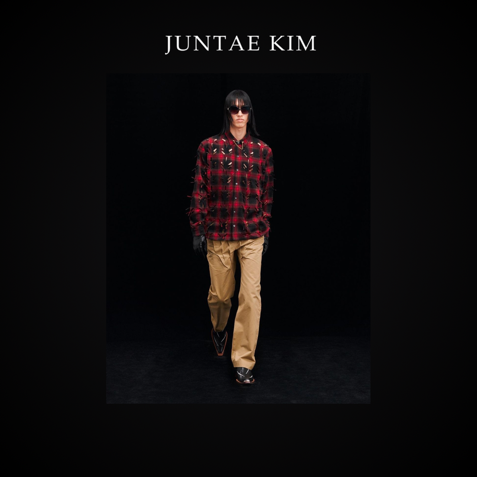 Juntae Kim AW24 LASER-SLASHED SHIRTS - RED