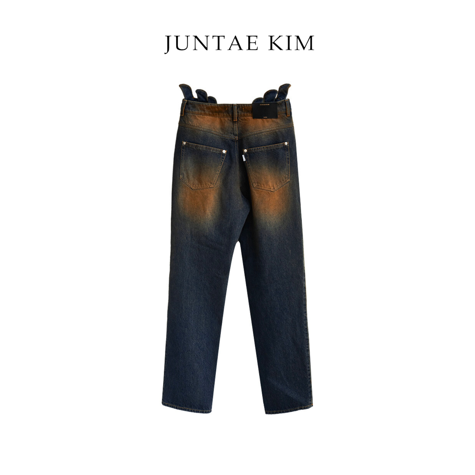 Juntae Kim AW24 GATHERED CORSET JEANS Blue-Brown